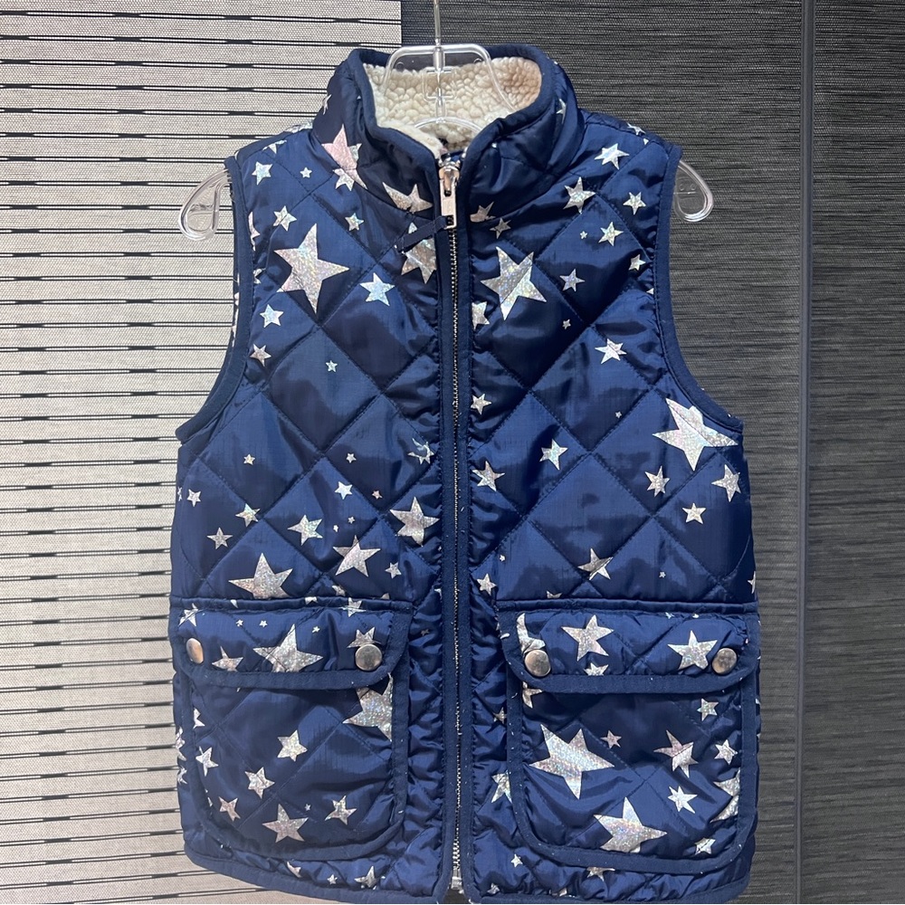 Crewcuts Star Sherpa Vest Girls Size 4-5
